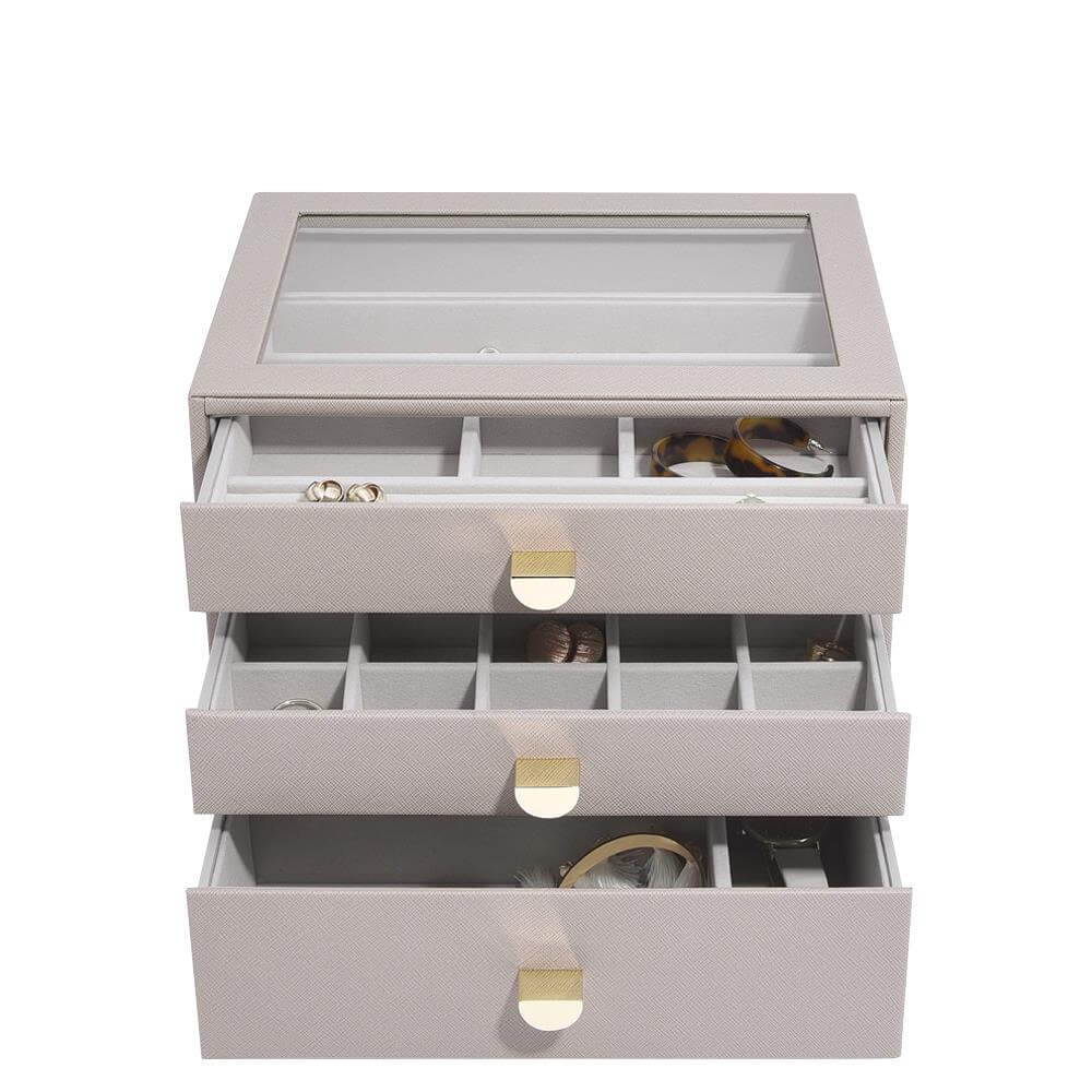 Stackers Classic Jewellery Box Set of Three Taupe